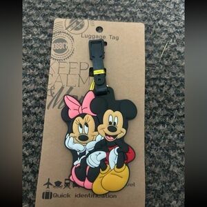 Disney Mickey and Minnie Mouse Luggage Tag - Black, Pink, Yellow